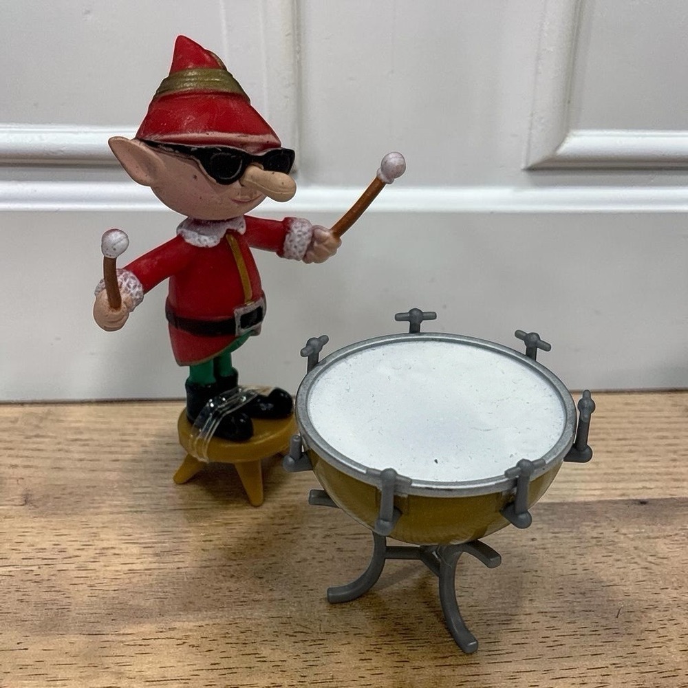Rudolph Red Nosed Reindeer Drummer Elf Figure Drum Sticks Round 2 Forever Fun